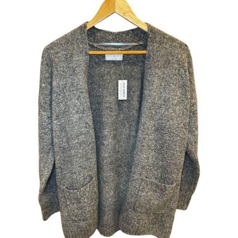 NWT Old Navy Cozy-Knit Open-Front Long Cardigan Sweater Duster Charcoal‎ XS